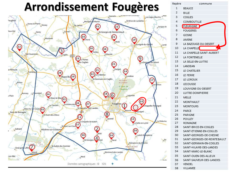 localisations associations Fougères plus V2 avec 37 asso